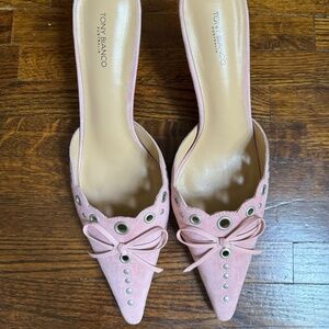 New Tony Bianco Shae Suede Mule/Kitten Heels (Color: Blossom)